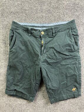 Polo Club Shorts Mens 32 Green Chino Stretch Canvas Casual Horse Logo Summer